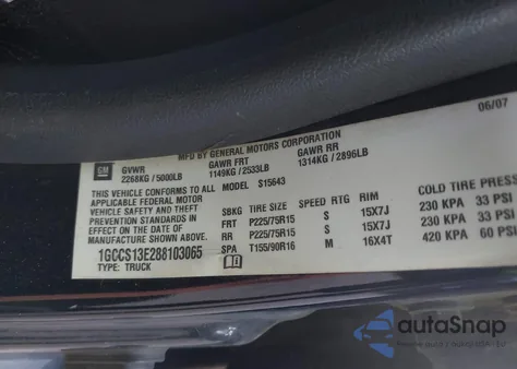 2008 Chevrolet Colorado Lt из США, поврежденный, VIN 1GCCS13E288103065